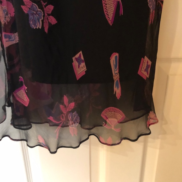 NWT BETSEY JOHNSON Strapless Black Print Evening Dress - Picture 6 of 8
